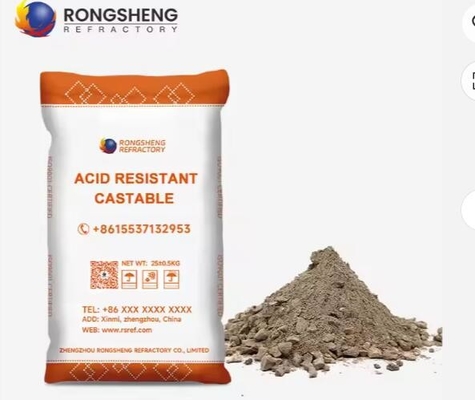 Riparazione di caldaie da forno Refractory Castable con resistenza agli alcali 1500C Alta resistenza acido prova