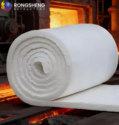 Coperte termoisolanti in mullite policristallina ad alta temperatura 1430 ° C 1800 C in lana di fibra ceramica 25 mm 50 mm di spessore