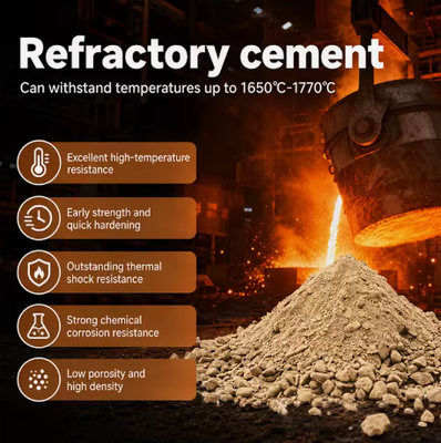 Fabbricante di cemento refrattario Alto contenuto di allumina Cimento 1800C Cimento refrattario di malta Per impianto di forno di cemento