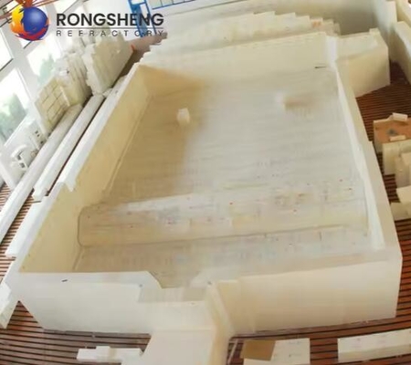 Materiali refrattari per forni di fusione di vetro blocchi di azs fusi zirconia mattoni di corindono azs-33# azs-36# azs-41# mattoni fusi