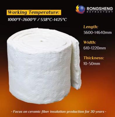 Forni industriali Materiali isolanti di supporto Coperta di fibre ceramiche solubili spessa 10-50 mm Feltro di fibre ceramiche refrattarie