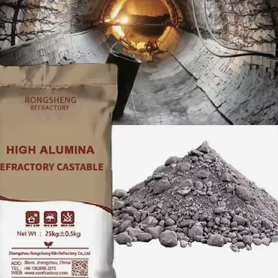 Alta resistenza all'erosione 65% 75% Al2o3 Basso contenuto di cemento Castabile Alumina alta rivestimento refrattario per forno ad arco elettrico