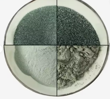 RONGSHENG di alta purezza polvere di carburo di silicio verde ghiaia abrasiva 240# 360# F1200 alta resistenza 1900 ceramica refrattaria