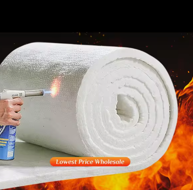 Coperte termoisolanti in mullite policristallina ad alta temperatura 1430 ° C 1800 C in lana di fibra ceramica 25 mm 50 mm di spessore