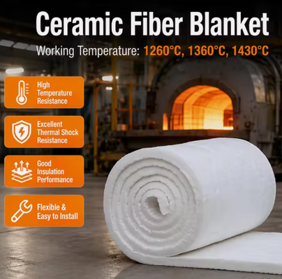 Coperta in lana di allumina policristallina refrattaria ad alta temperatura 1600c 3000F Grado HA 1500C Spessore 6-50mm Coperte ceramiche