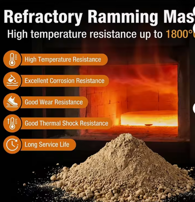 Forno a induzione Miscela di rampa di allumina Magnesia Materiali di rampa refrattari Forno rivestimento Carburo di silicio Massa di rampa a secco