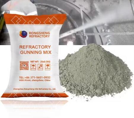 Rongsheng Refractory Gunning Materials Alta temperatura di alluminio silicato spray coatings forno a induzione Refractory Gunning Mix